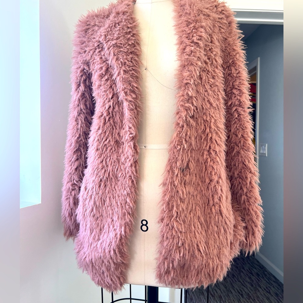 Blush faux fur jacket by AS for DF